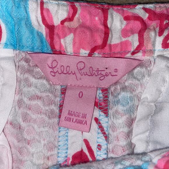 Lilly Pulitzer Adie Shorts Lolita Breakwater Blue Floral Print Low Rise Womens 0 - Picture 5 of 7
